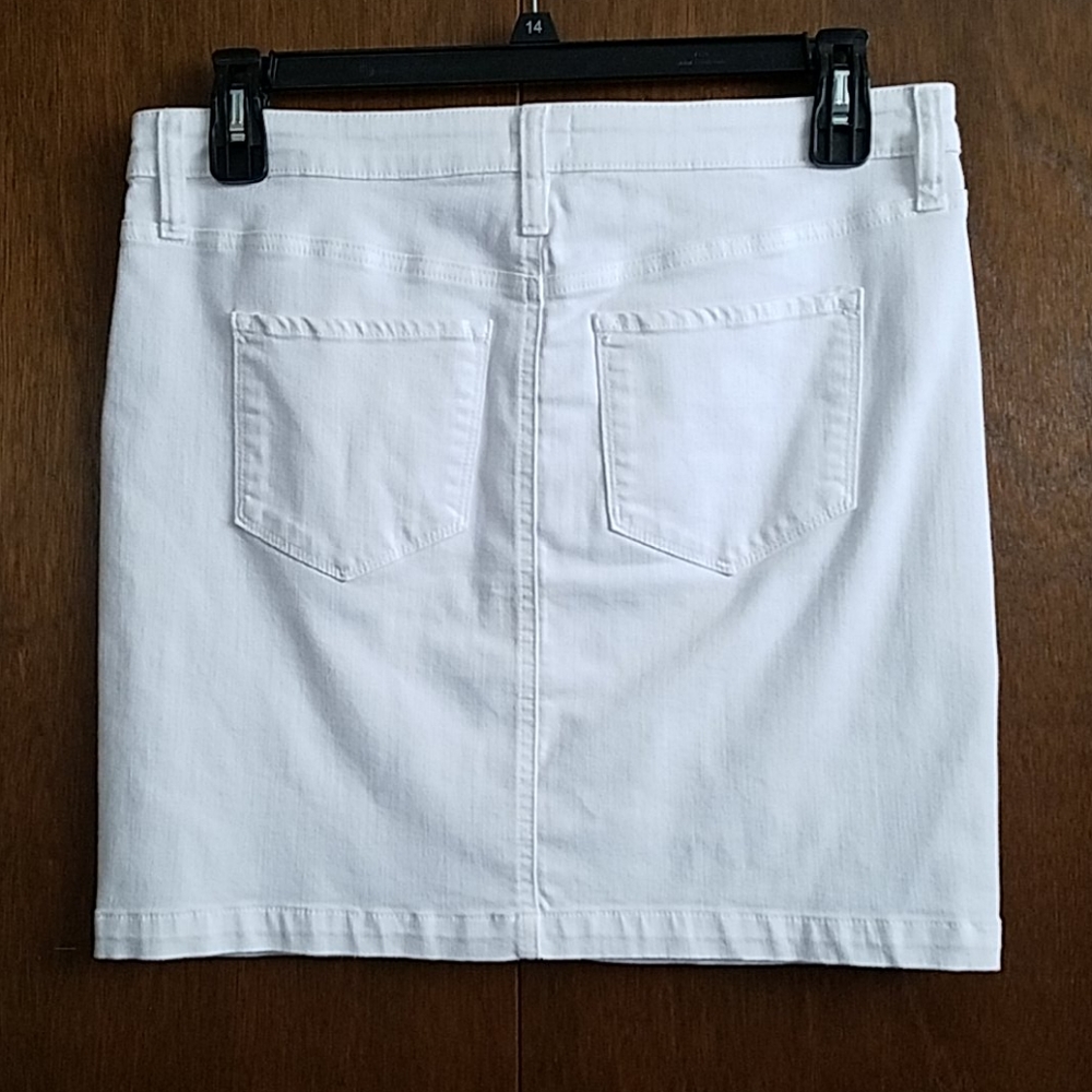 NWT Cremieux White Denim Skirt 12 - Picture 3 of 3